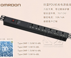 防雷PDU機(jī)柜電源插座 1.5U萬(wàn)用6位 過載保護(hù) OMP-1.5UW10-6BL